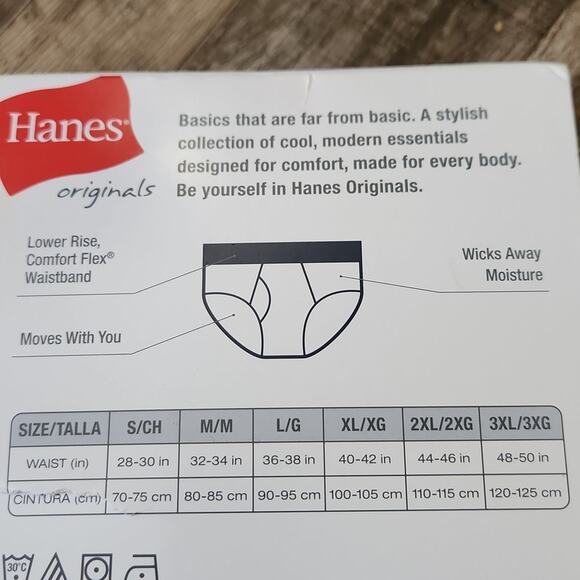 Hanes Originals Men's Stretch Briefs Black Camo Gray Moisture Wicking 3 Pack SM - Picture 6 of 8